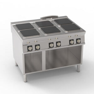 Aragaz electric independentă cu 6 plite pătrate hermetice (30x30cm) pe suport deschis