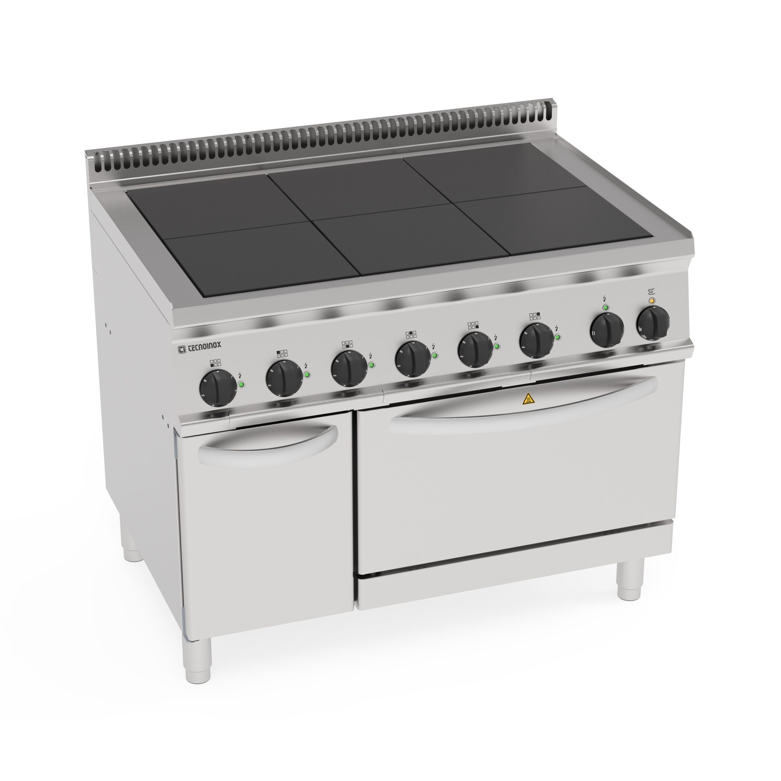 Aragaz electric cu 6 plite pătrate coplanare pe cuptor electric static GN2/1