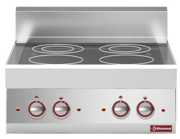 Plită vitroceramică electrică cu 4 zone de gătit - de banc - SILVER 650