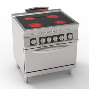 Aragaz electric vitroceramică și cuptor electric static GN 2/1 cu 1 grătar