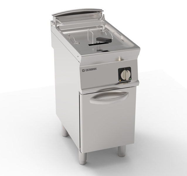 Friteuză electrică independentă o cuvă 13L cu elemente de încălzire rotative în cuvă pe dulap închis