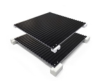 Placă de gătit striată - antiaderentă cu acumulare de căldură - Aliaj de aluminiu teflonat (Mediu)