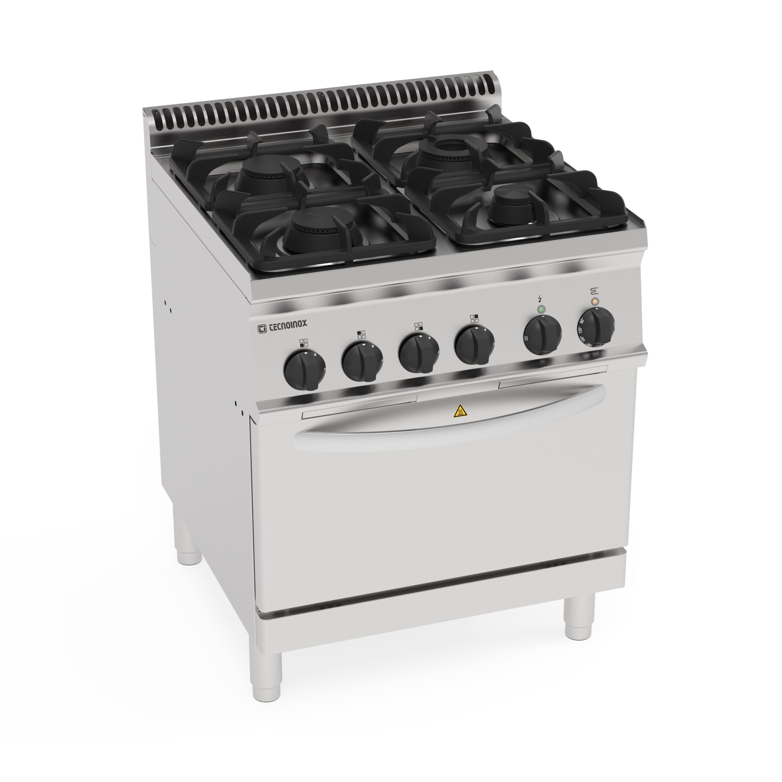 Plită pe gaz cu 4 arzătoare pe cuptor electric static GN2/1