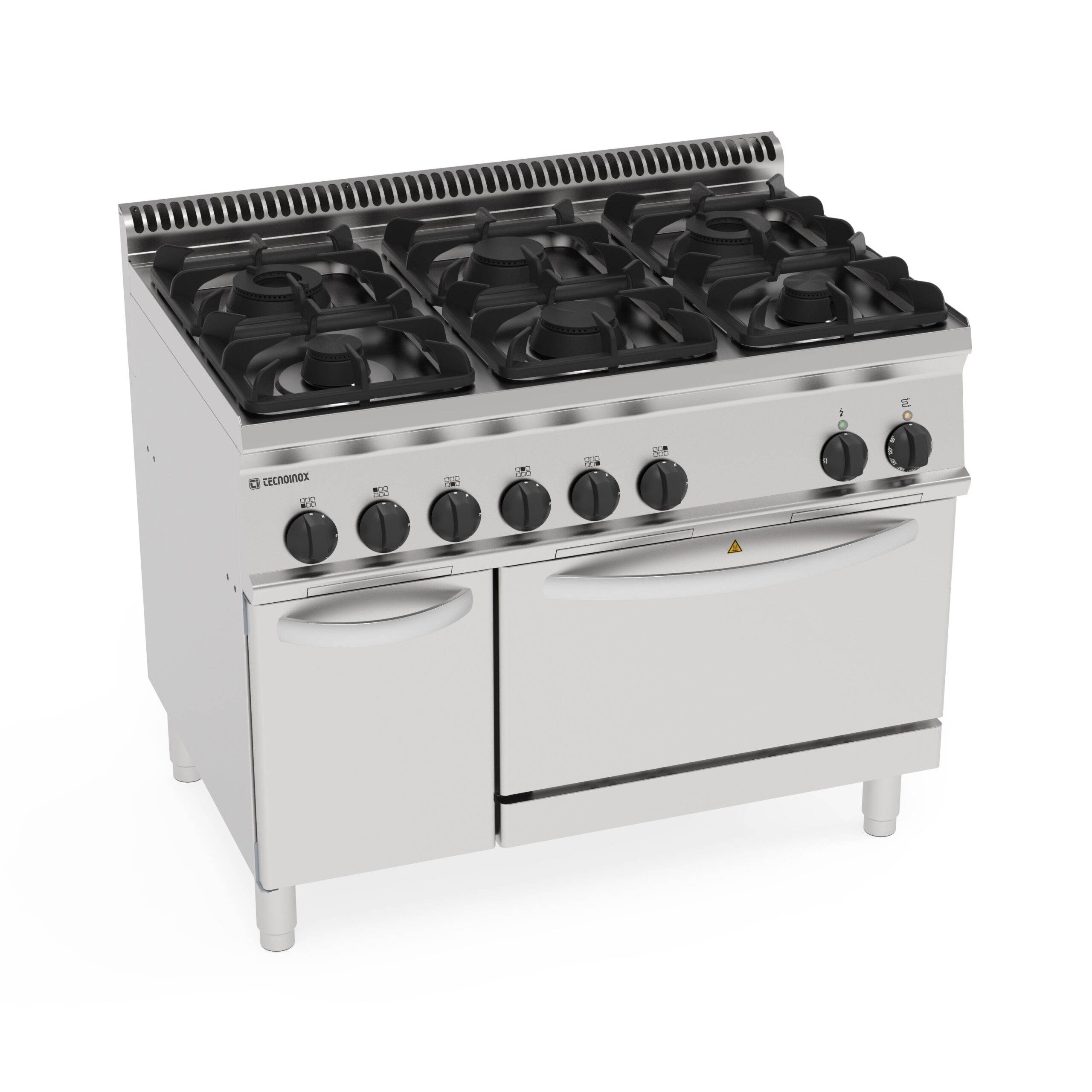 Aragaz pe gaz cu 6 arzătoare pe cuptor electric static GN2/1