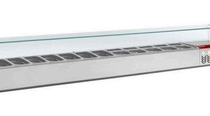 Structură frigorifică cu vitrină din sticlă GN 1/4 - SILVER