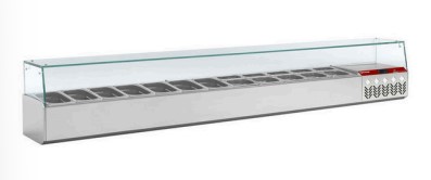 Structură frigorifică cu vitrină din sticlă GN 1/4 - SILVER