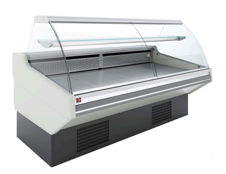 Vitrine frigorifice, geam curb cu spațiu de depozitare