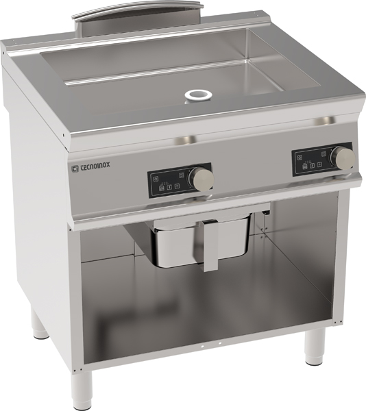 Tigaie multifuncțională electrică 28L, de sine stătătoare, cu fund de cuvă duplex și control electronic, pe cabinet deschis