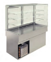 Vitrină pătrată cu cuvă refrigerată pe dulap refrigerat (Închisă)