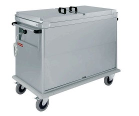 Cărucior Bain-Marie 2x GN 1/1, 2 T°, cu capace și dulap