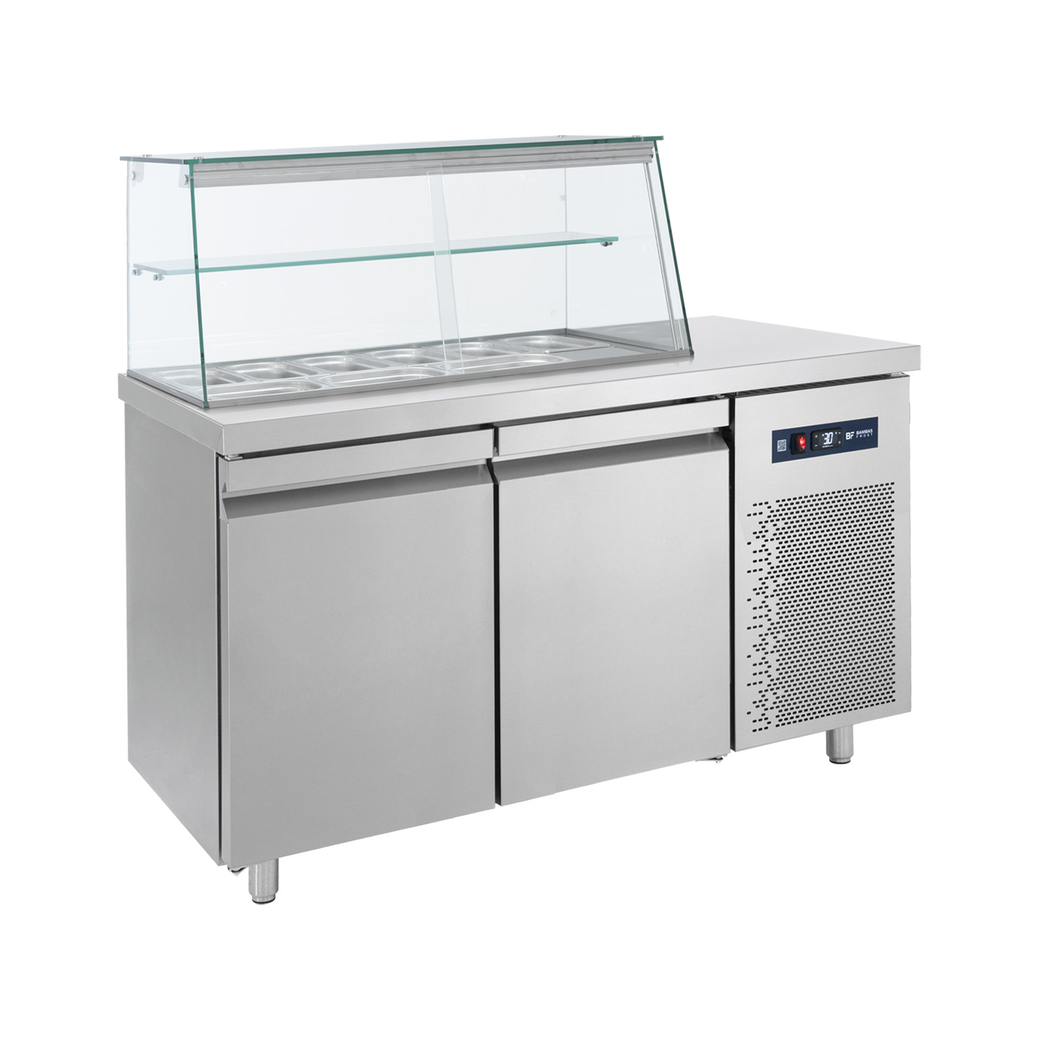 Saladetă 155x70x130 cu expunere pentru GN1/4 și uși mari