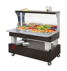 Salad Bar Refrigerat de Perete 4xGN 1/1 - Wenge