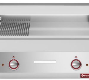 Placă de gătit electrică 2/3 netedă și 1/3 striată, cromată - de banc - SILVER 650