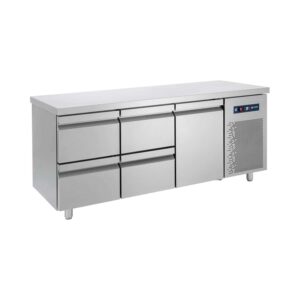 Masă frigorifică cu 1 ușă GN și 4 sertare – 185 x 60 x 85 cm