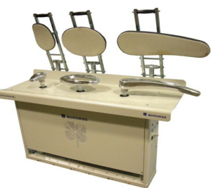 Masă de călcat triplă cu vacuum (forme ou/umăr + ciupercă/partea sup. pantaloni + mânecă)
