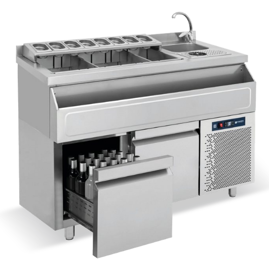Barstation frigorific cu 2 sertare