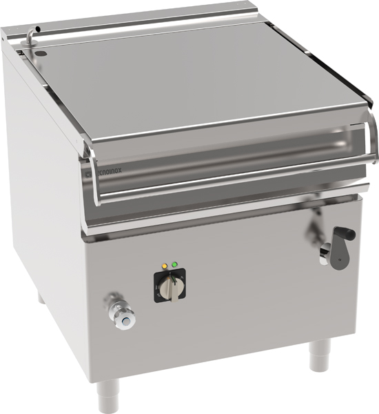Tigaie basculantă electrică, de sine stătătoare, 80L, cu cuvă din oțel inoxidabil AISI 304, pe cabinet închis