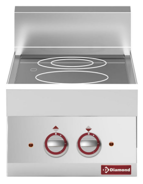 Plită vitroceramică electrică cu 2 zone de gătit - de banc - SILVER 650