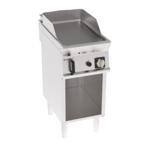 Grill pe gaz independent cu placă netedă pe dulap deschis