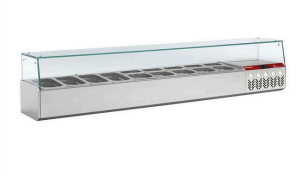 Structură frigorifică cu vitrină din sticlă GN 1/4 - SILVER