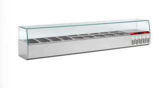 Structură frigorifică cu vitrină din sticlă GN 1/4 - SILVER