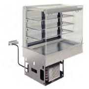 Vitrină refrigerată și ventilată pe blat refrigerat – cu perdea de aer EN (4 EN)