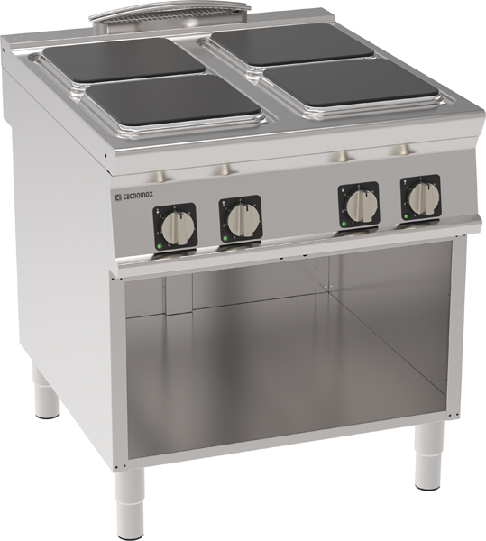 Aragaz electric independentă cu 4 plite pătrate hermetice (30x30cm) pe suport deschis