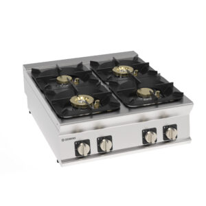 Plită pe gaz High Power cu 4 arzătoare hermetice și grătare din fontă