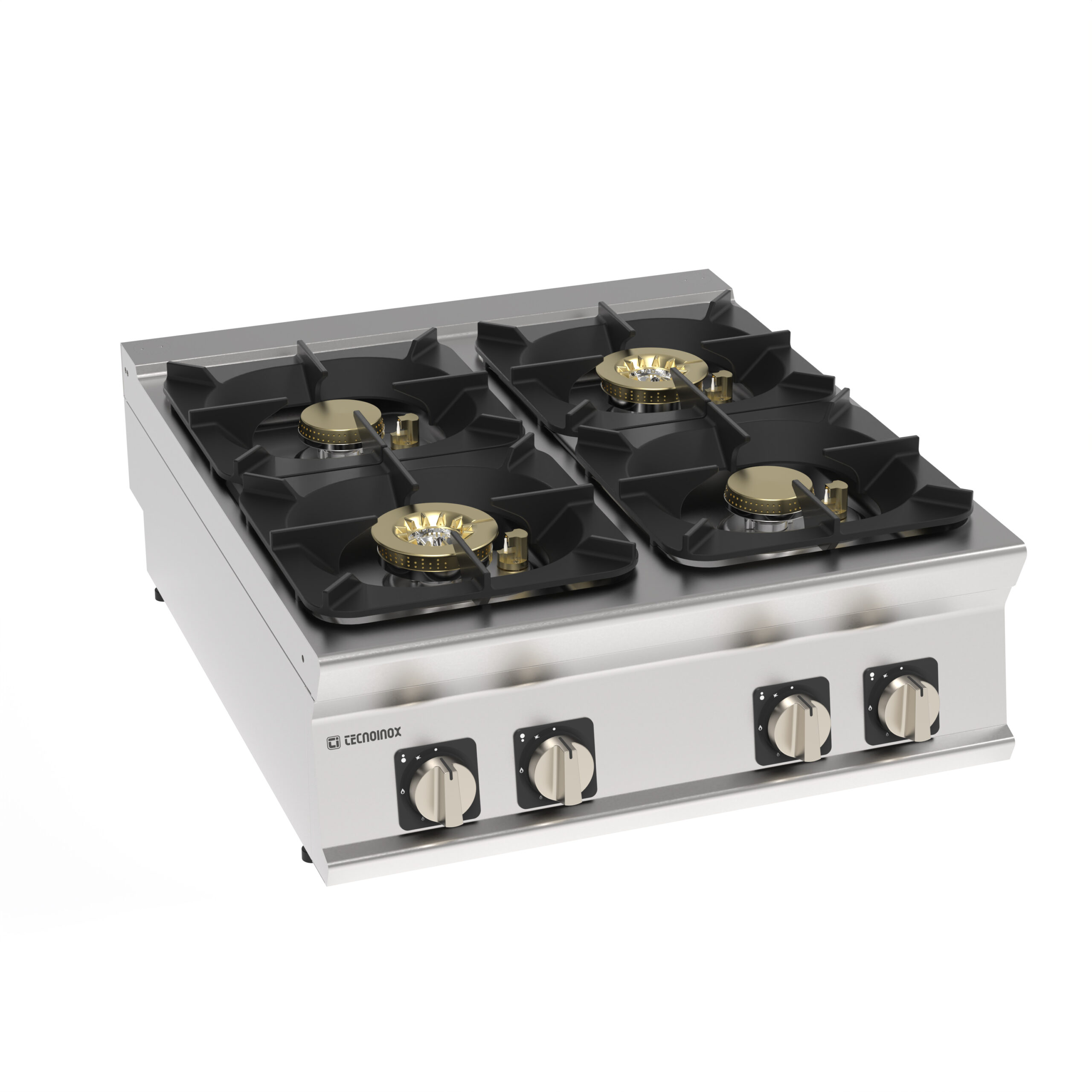 Plită pe gaz High Power cu 4 arzătoare hermetice și grătare din fontă
