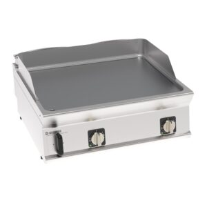 Grătar electric cu placă netedă cromată periată (versiune top)