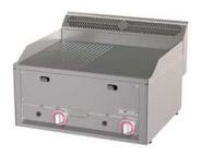 Placă de gătit pe gaz – 1/2 netedă 1/2 striată (660 mm)
