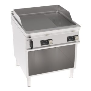 Grătar electric independent cu placă 1/3 striată și control electronic pe cabinet deschis