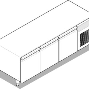 Bază refrigerată TECNO74 (GN1/1) - 3 uși cu gaz R290