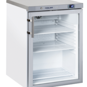 Cabinet frigorific vertical cu ușă din sticlă vopsit alb