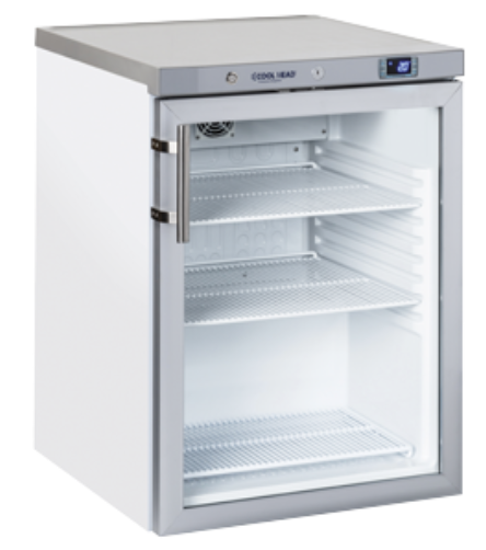 Cabinet frigorific vertical cu ușă din sticlă vopsit alb