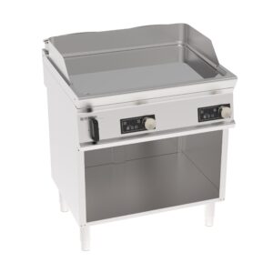 Grătar electric independent cu placă cromată și control electronic pe dulap deschis