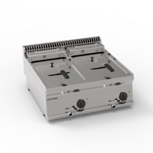 Friteuză electrică cu bazin dublu 8+8L și elemente de încălzire rabatabile în bazin