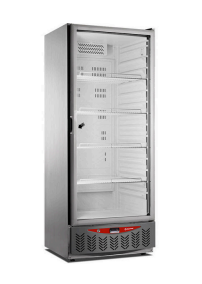 Frigider ventilat cu ușă din sticlă - Inox - 525 Litri