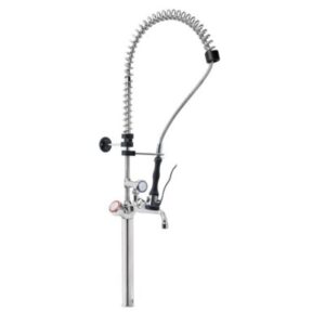 Unitate de prespălare monobloc cu extensie, pipă la mijlocul tubului, mânere rotunde și cap de duș Premium