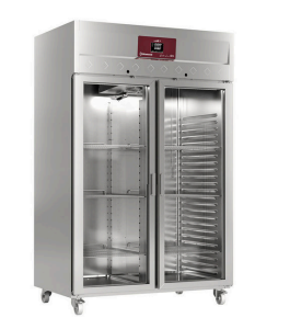 Frigider ventilat 1400 litri 2 uși din sticlă GN 2/1, pe roți - Gastro Line