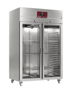Frigider ventilat 1400 litri 2 uși din sticlă GN 2/1, pe roți - Gastro Line