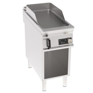 Grătar electric independent cu placă netedă pe cabinet deschis, control electronic