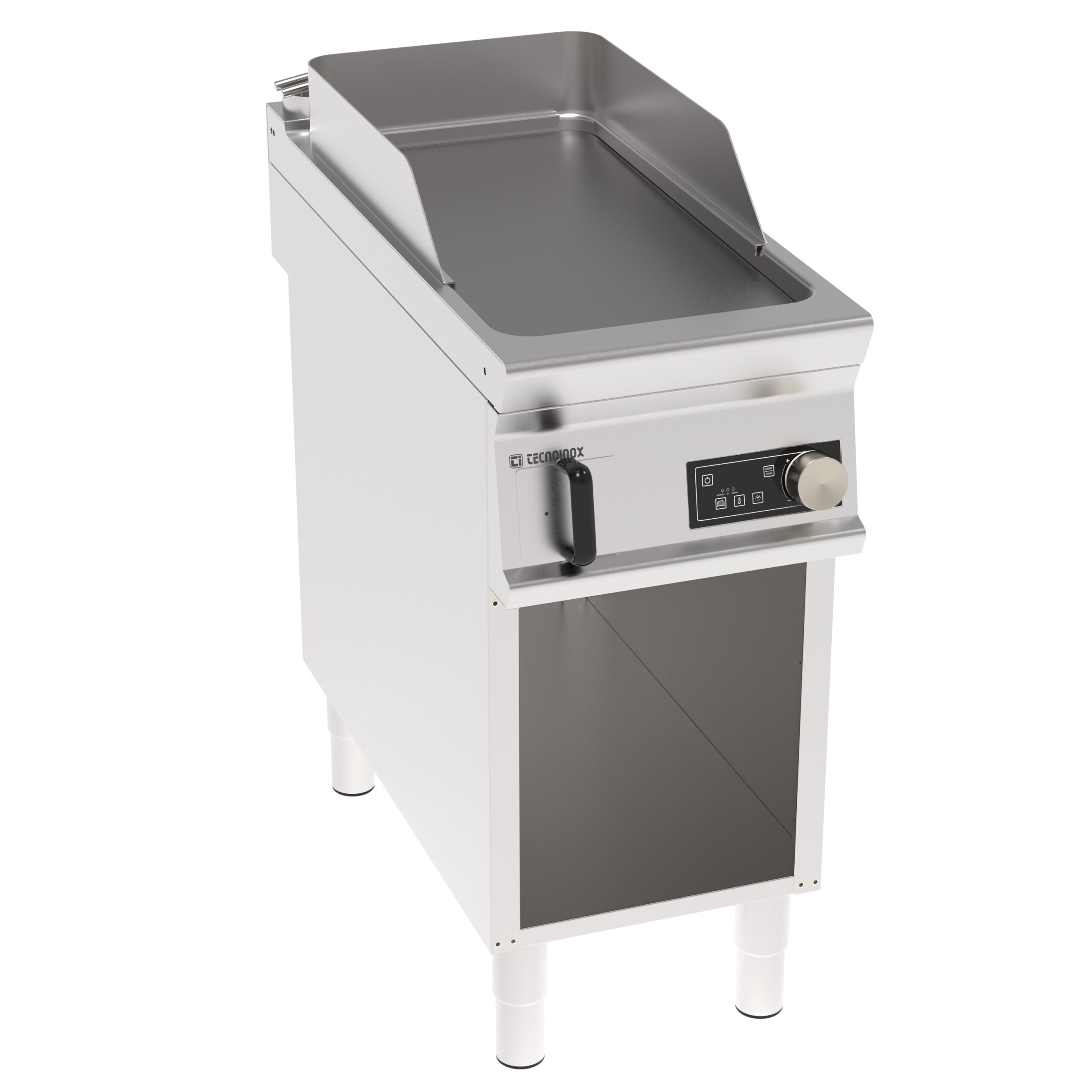 Grătar electric independent cu placă netedă pe cabinet deschis, control electronic