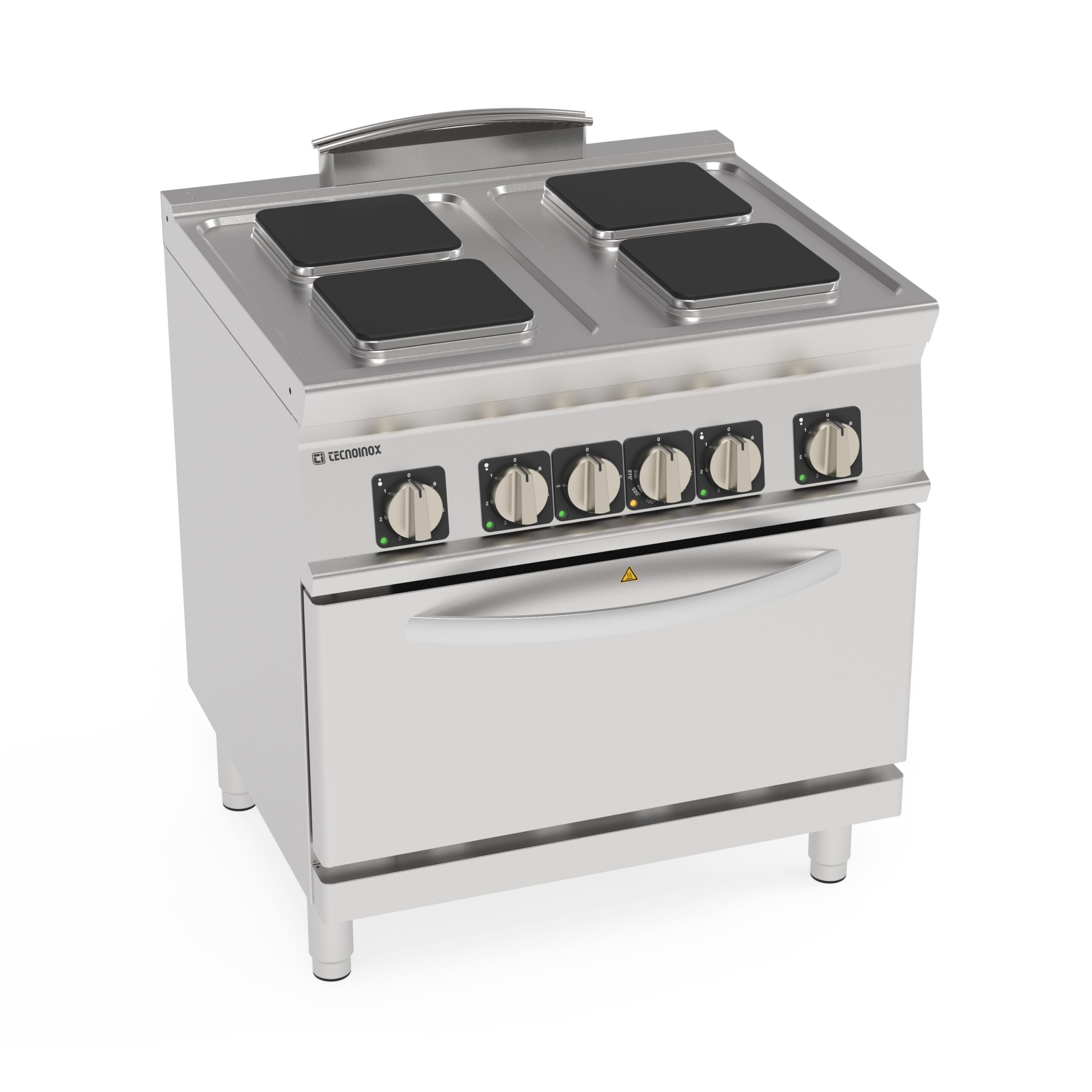 Aragaz electric cu 4 plite pătrate ermetice și cuptor electric static GN2/1