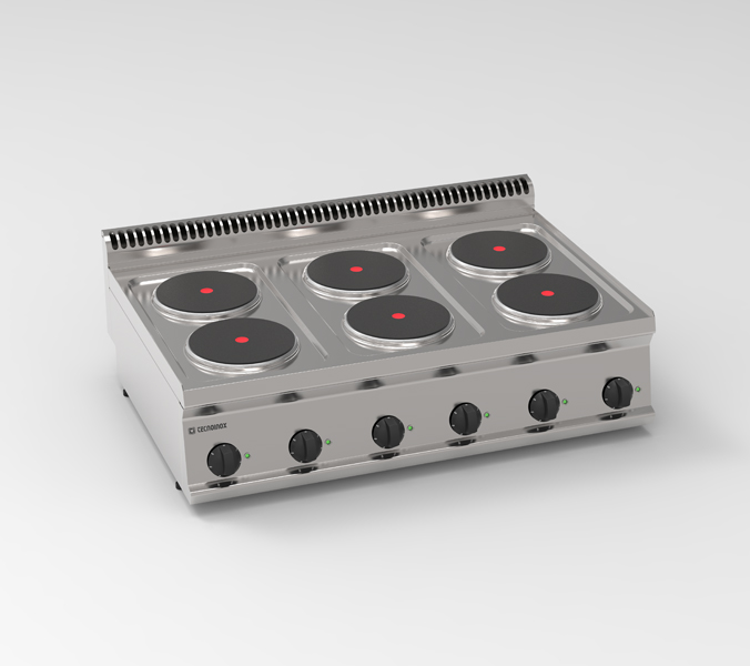 Aragaz electric (top) cu 6 plite rotunde ermetice