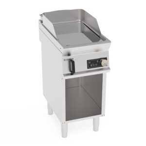 Grătar electric independent cu placă cromată și control electronic pe dulap deschis