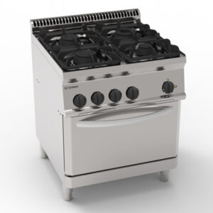 Aragaz pe gaz cu 4 arzătoare pe cuptor electric cu convecție