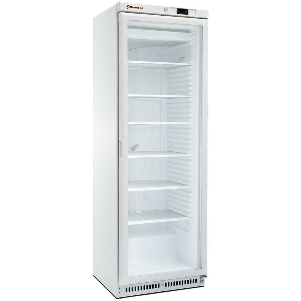 Congelator static cu ușă din sticlă - Alb - 400 Litri