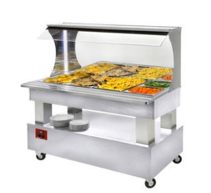 Bufet de Perete Cald Bain-Marie 4xGN 1/1 - Alb