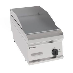 Grătar electric cu placă netedă cromată periată (versiune de banc)